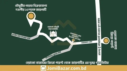 হেয়াকো চৌধুরী পাড়া ডুপ্লেক্স বা বহুতল ভবন করার মত ১২শতক দখলীয় জায়গা বিক্রি করা হবে_jomibazar.com.bd_জমি বাজার_25FAT001_4
